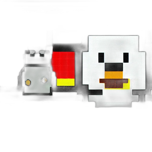 robot, animal, pixel art, 3d render, concept art, fantasy art, penguin, game transparent PNG cut-out