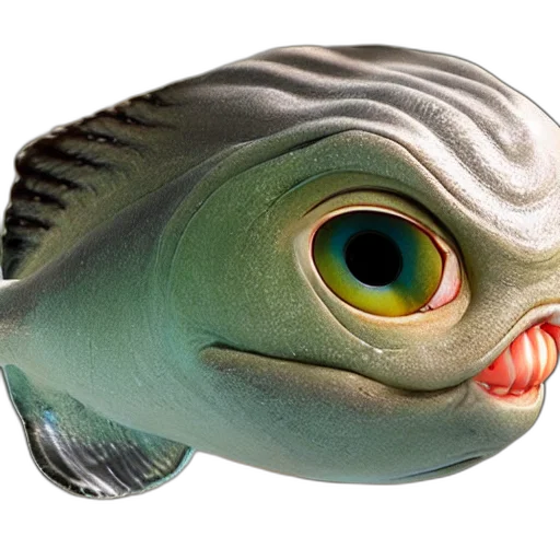 creature, animal, face, mask, 3d render, photorealistic, concept art, underwater transparent PNG cut-out