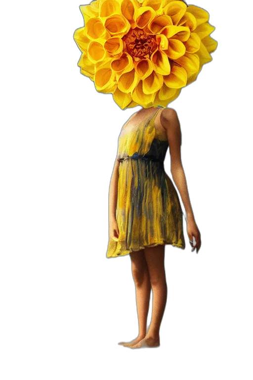 dress, flower, crown, hat, concept art, 3d render, photorealistic, fantasy art transparent PNG cut-out
