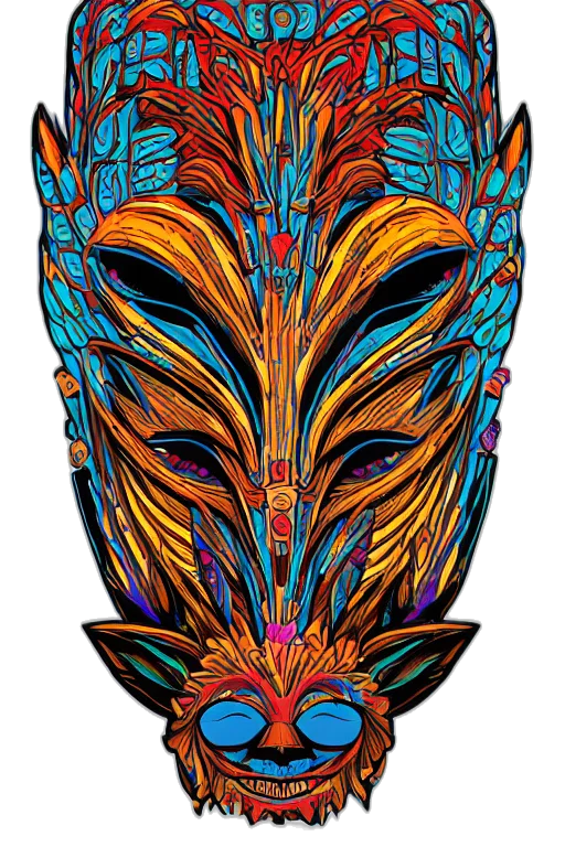 mask, crown, face, hat, fantasy art, concept art, comic book art, watercolor transparent PNG cut-out