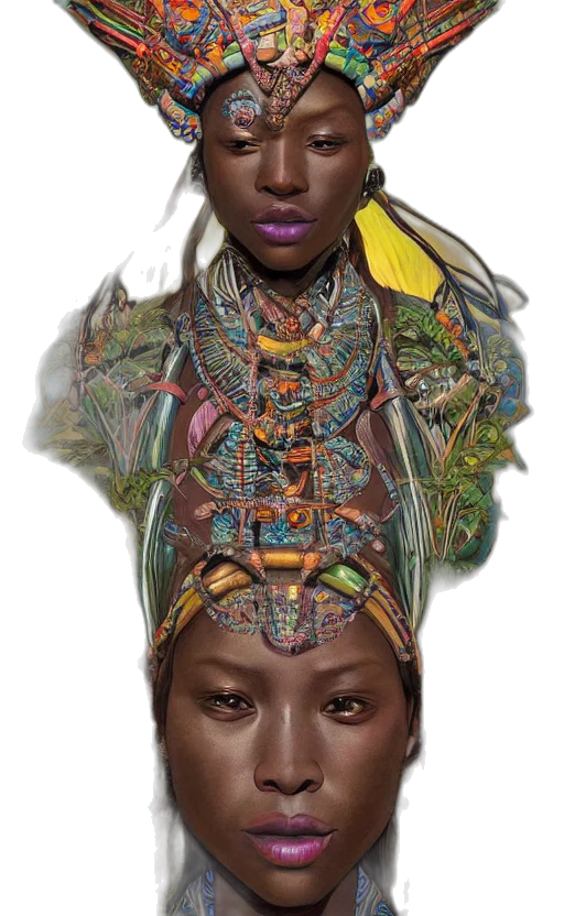 face, crown, mask, jewelry, photorealistic, concept art, 3d render, fantasy art transparent PNG cut-out