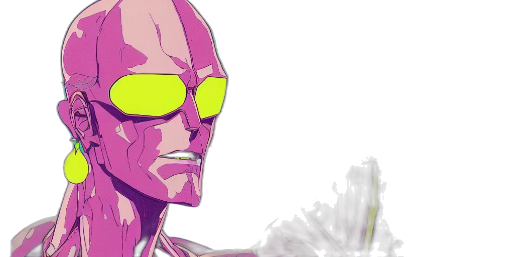 mask, robot, vaporwave, cyberpunk, concept art, anime, neon, pastel transparent PNG cut-out
