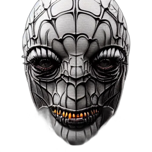 mask, face, jewelry, comic book art, concept art, 3d render, photorealistic, fractal transparent PNG cut-out