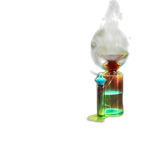 bottle, weapon, staff, jewelry, 3d render, concept art, pixel art, vaporwave transparent PNG cut-out