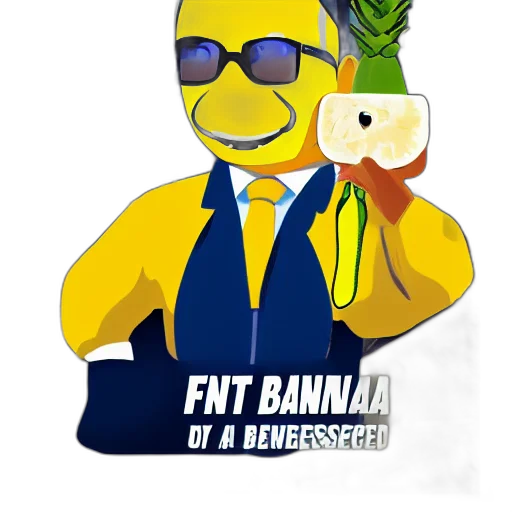 staff, food, cartoon, pixel art, concept art, banana, fbi, agent transparent PNG cut-out