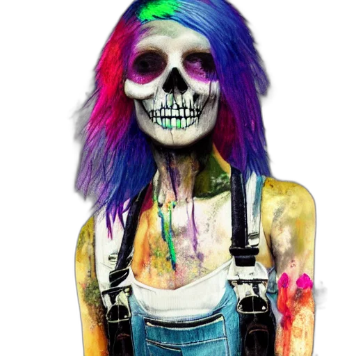 mask, face, photorealistic, watercolor, cyberpunk, concept art, neon, colorful transparent PNG cut-out