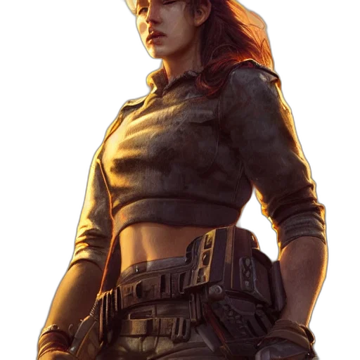 jacket, weapon, staff, concept art, cyberpunk, fantasy art, comic book art, golden transparent PNG cut-out