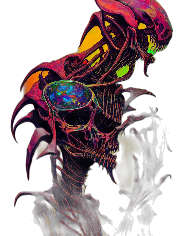 mask, creature, robot, staff transparent PNG cut-out