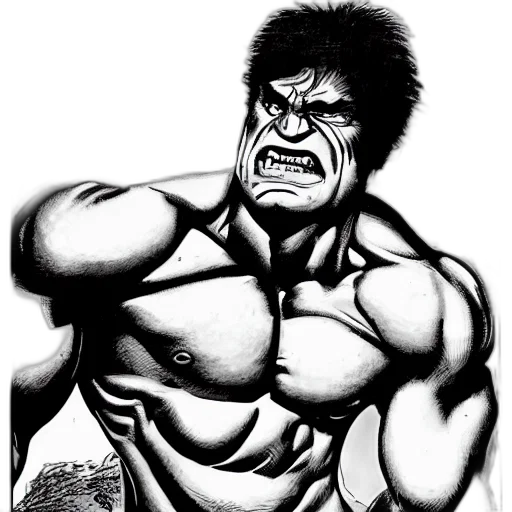 face, comic book art, cartoon, photorealistic, concept art, hulk, full, remorse transparent PNG cut-out