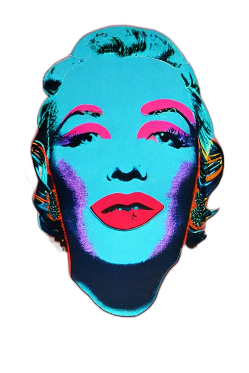 mask, face, crown, hat, vaporwave, photorealistic, neon lights, neon transparent PNG cut-out