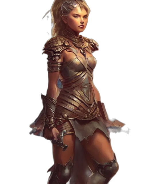 dress, sword, staff, fantasy art transparent PNG cut-out