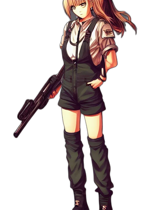 weapon, staff, jacket, pixel art, anime, concept art, cartoon, red transparent PNG cut-out