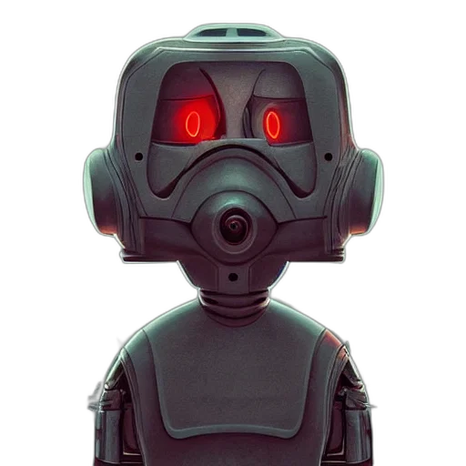 robot, mask, face, concept art, 3d render, pixel art, cyberpunk, surreal transparent PNG cut-out