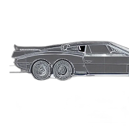car, concept art, 3d render, cartoon, photorealistic, monochrome, detailed, blueprint transparent PNG cut-out