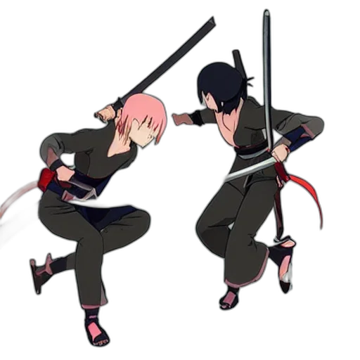 weapon, sword, staff, concept art, anime, pixel art, two, female transparent PNG cut-out