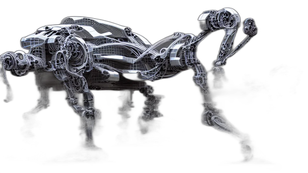 robot, animal, creature, concept art, 3d render, cyberpunk, robotic, cybernetic transparent PNG cut-out