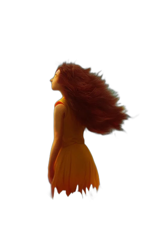 dress, hair, creature, concept art transparent PNG cut-out