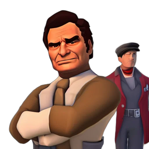 staff, jacket, face, weapon transparent PNG cut-out