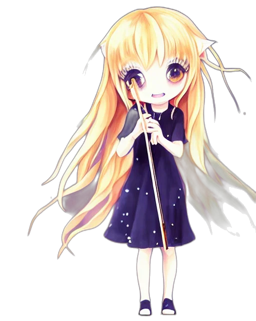 staff, dress, flower, anime transparent PNG cut-out