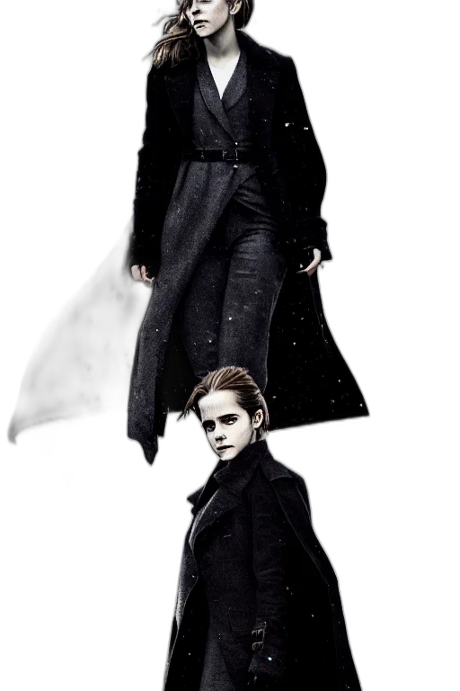jacket, concept art, fantasy art, comic book art, pixel art, dark, monochrome, emma transparent PNG cut-out