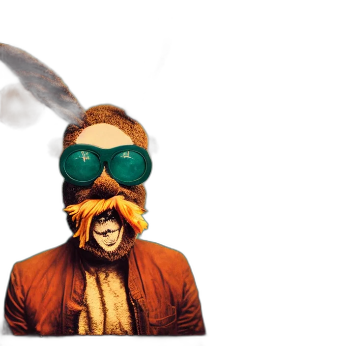mask, jacket, staff, face, concept art, comic book art, pixel art, fantasy art transparent PNG cut-out