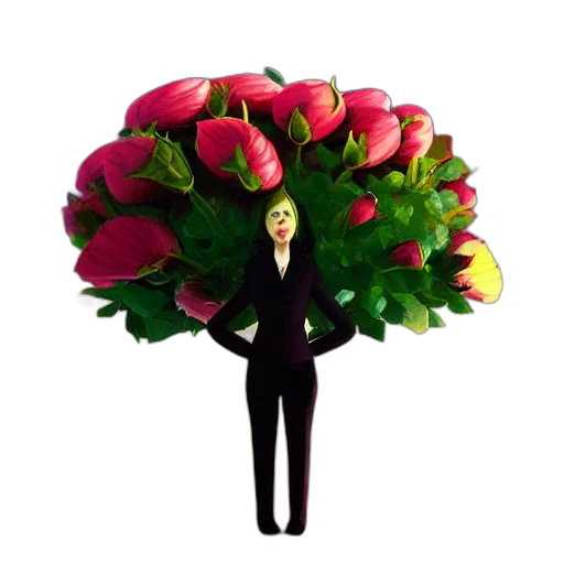 flower, crown, 3d render, concept art, photorealistic, cartoon, giant, rose transparent PNG cut-out