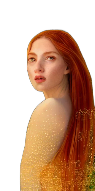 jewelry, dress, crown, hair, photorealistic, fantasy art, 3d render, concept art transparent PNG cut-out