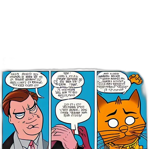 comic book art, garfield, batman, disney, style transparent PNG cut-out