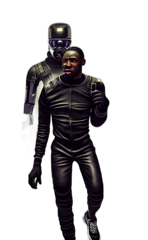 jacket, mask, robot, concept art transparent PNG cut-out