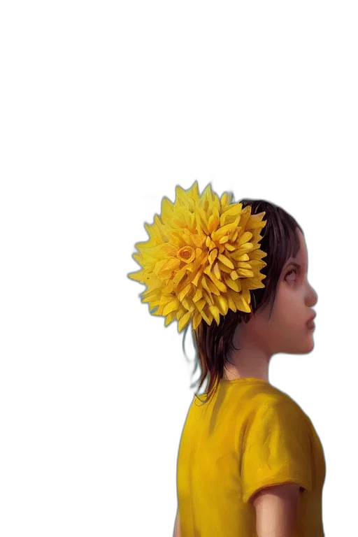crown, flower, hat, hair, photorealistic, 3d render, oil painting, concept art transparent PNG cut-out