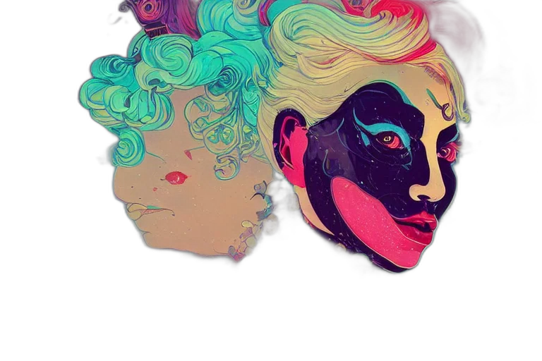 mask, hair, face, crown transparent PNG cut-out