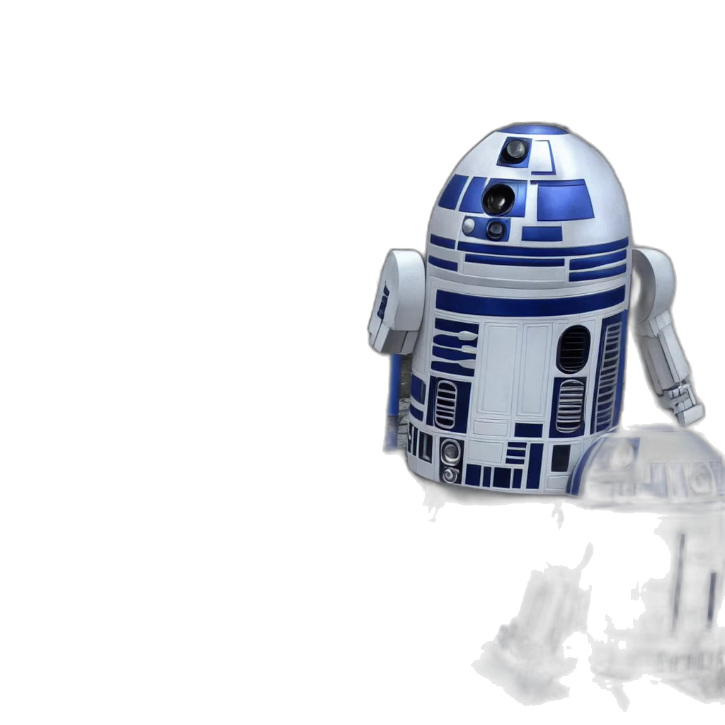 robot, 3d render, concept art, pixel art transparent PNG cut-out
