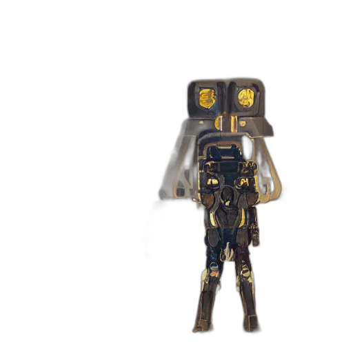 robot, mask, staff, creature transparent PNG cut-out
