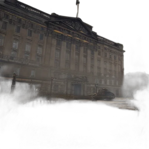 building, car, staff, fog transparent PNG cut-out