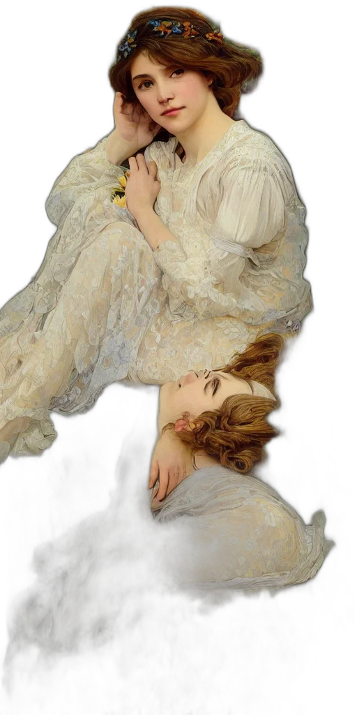 dress, jacket, hair, creature, photorealistic, oil painting, 3d render, concept art transparent PNG cut-out