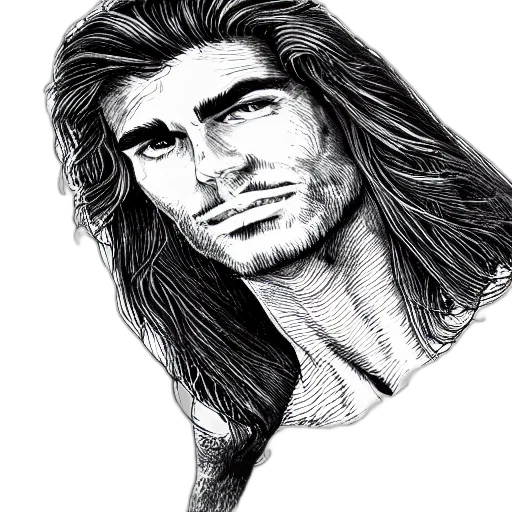 hair, face, animal, comic book art, pencil sketch, photorealistic, fantasy art, micron transparent PNG cut-out
