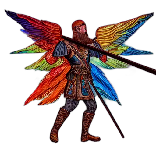 sword, staff, dragon, weapon, fantasy art, pixel art, concept art, watercolor transparent PNG cut-out