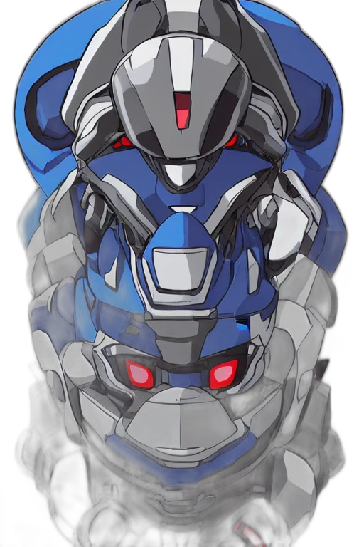robot, concept art, 3d render, anime, cartoon, blue, boss, ninja transparent PNG cut-out