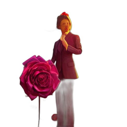 staff, flower, dress, 3d render transparent PNG cut-out