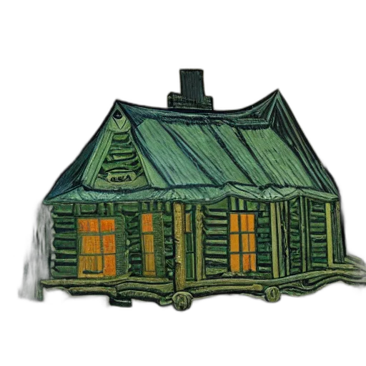 building, furniture, 3d render, concept art, photorealistic, watercolor, green, log transparent PNG cut-out