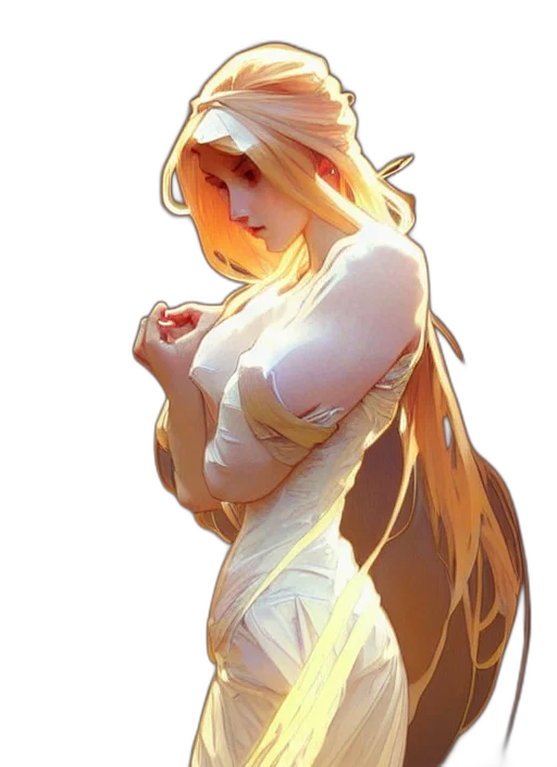 dress, staff, crown, dragon, concept art, fantasy art, anime, pixel art transparent PNG cut-out