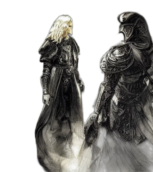 concept art, fantasy art, comic book art, monochrome transparent PNG cut-out