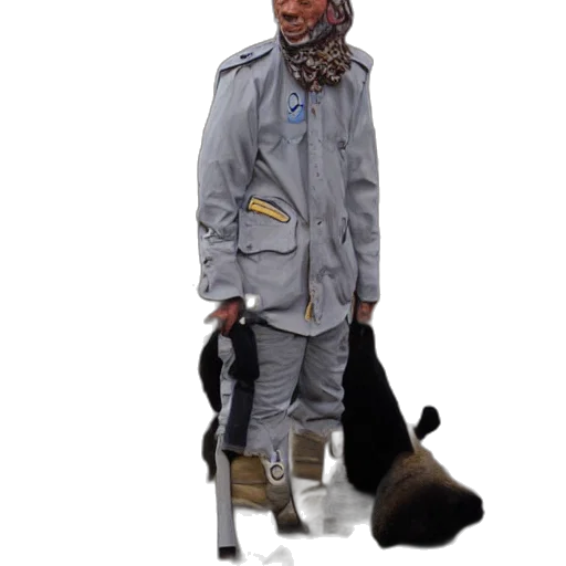 jacket, staff, animal, creature, concept art, photorealistic, 3d render, snow transparent PNG cut-out