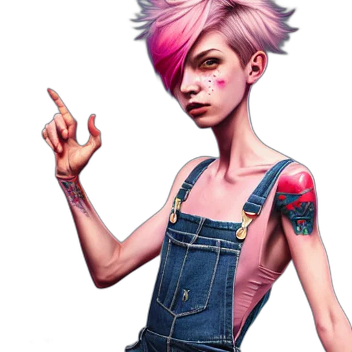 concept art, cyberpunk, fantasy art, photorealistic, pastel, full, body, pose transparent PNG cut-out