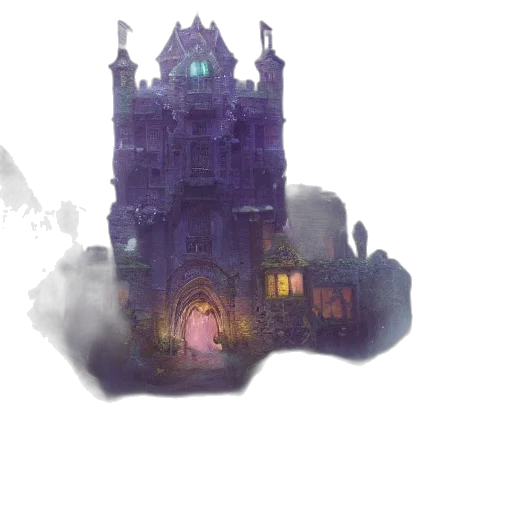 building, crown, weapon, concept art, fantasy art, pixel art, 3d render, fog transparent PNG cut-out
