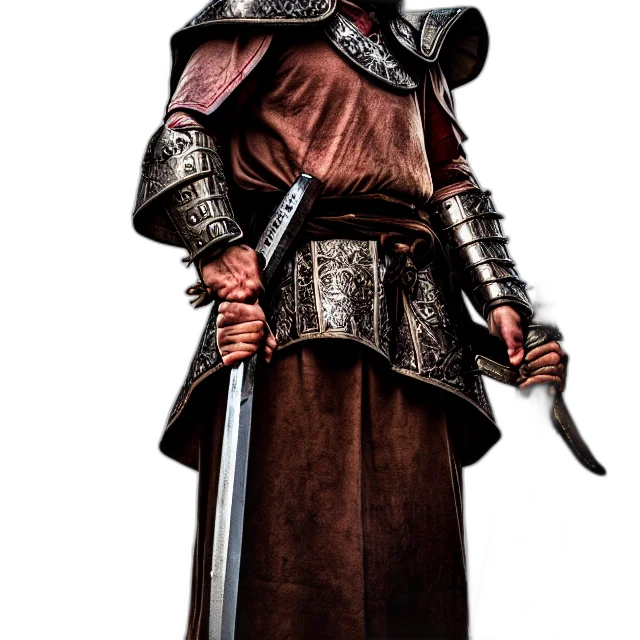 sword, staff, weapon, jacket, fantasy art, concept art, 3d render, photorealistic transparent PNG cut-out