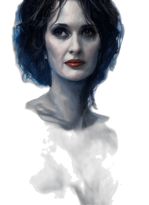 face, photorealistic, concept art, fantasy art, watercolor, blue, dark, monochrome transparent PNG cut-out