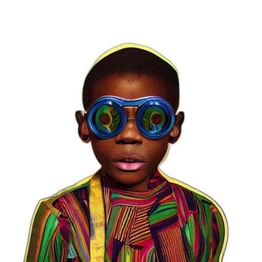 face, jacket, photorealistic, 3d render, concept art, cartoon, neon, colourful transparent PNG cut-out