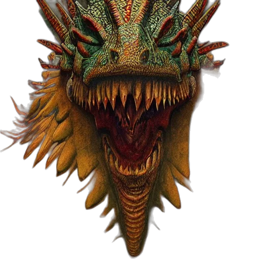 dragon, mask, creature, animal, 3d render, concept art, fantasy art, photorealistic transparent PNG cut-out