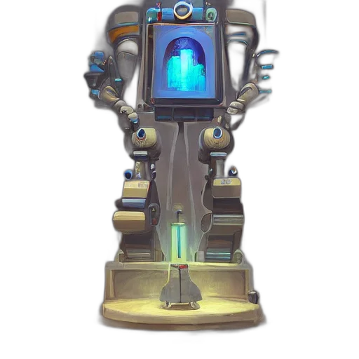 robot, weapon, staff, sword transparent PNG cut-out